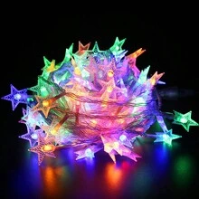 1pc 1.5/3/6m 10/20/30/40led Star Shaped Indoor Decoration Light String For Festival And Party Decoration, Prop Light