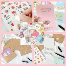 20 Piezas Tarjetas De Cumpleaños Con 20 Sobres Y 2 Hojas De Pegatinas, Tarjetas De Feliz Cumpleaños En Volumen Con Paquete Variado De Tarjetas De Saludo - Multicolor - Ver 3