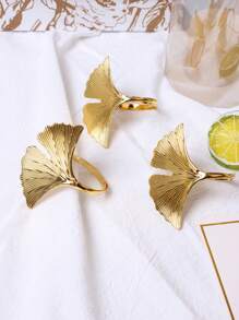 4-24 件/套金色银杏叶餐巾环，适用于户外婚礼、派对、日常餐桌装饰 - 金色 - 查看 2