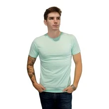 Playera Basica Hombre Premium Cuello Redondo Slim Fit Menta - verde menta - Ver 1