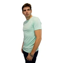 Playera Basica Hombre Premium Cuello Redondo Slim Fit Menta - verde menta - Ver 6