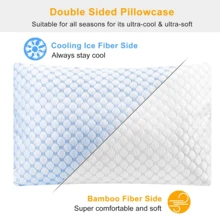 Cooling Memory Foam Pillow Ventilated Soft Bed Pillow W/ Cooling Gel Infused Memory Foam 2Pcs Queen Size