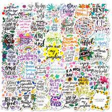 50 cái/gói Hoa & Tiếng Anh Động cơ thúc đẩy Không thấm nước PP Hình dán Đối với Đồ trang trí Của Bình nước , Ván trượt , Máy tính xách tay , Cốc , Vali , Tạp chí , Chất liệu , - Nhiều màu - Xem 2