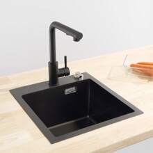 CECIPA  Kitchen Tap Pull-Out Kitchen Mixer Tap With 2 Spray Types Sink Mixer Tap 360° Swivel Mixer Tap Kitchen - 黑色 - 查看 5