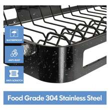 2 Tier Dish Rack, 304 Stainless Steel Dish Drying Rack With Drip Tray, Sink Drainer Rack With Utensil Holder, Cup Holder, Dish Drainer Rack For Kitchen Counter, Black - Black - View 6