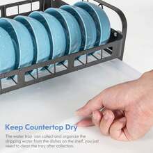 2 Tier Dish Rack, 304 Stainless Steel Dish Drying Rack With Drip Tray, Sink Drainer Rack With Utensil Holder, Cup Holder, Dish Drainer Rack For Kitchen Counter, Black - Black - View 5