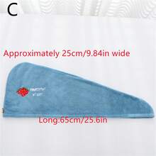 1入組快速乾燥毛巾干髮帽珊瑚絨吸水淋浴帽快乾 - 彩色 - 查看 6