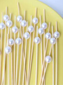 100 Fruit Toothpicks - Perfect For Appetizers, Beverages, Cooked Foods, And Parties - White - View 6