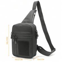 1 Men's Concealed Carry Crossbody Bag, Pistol Chest Bag, Shoulder Backpack Black