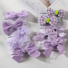 10 cái Cô gái Đáng yêu Lưới Bowknot & Hoa Băng tóc , Tóc đuôi gà In Công chúa Màu hồng , Thích hợp Đối với Sử dụng hàng ngày - Nhiều màu - Xem 2
