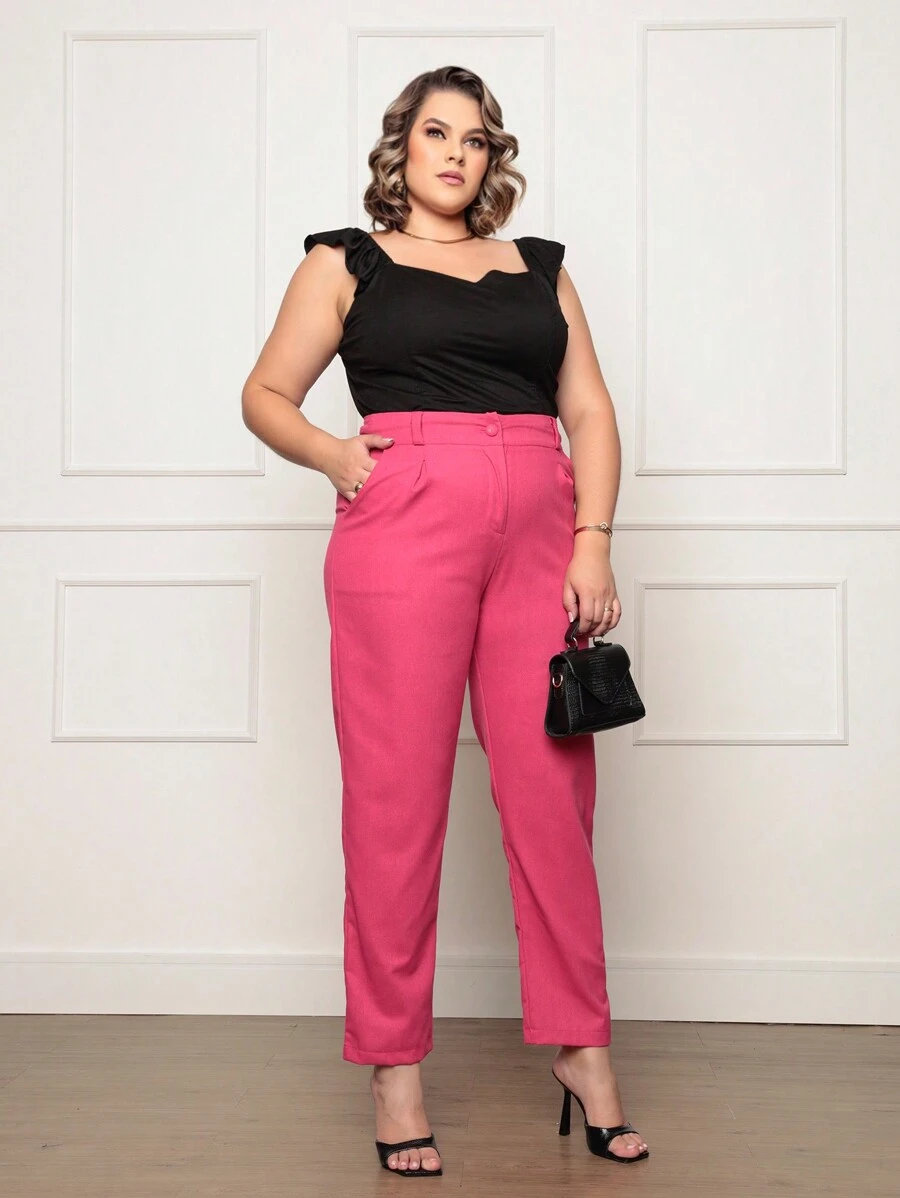 Plus Size Pants - Màu Hồng Tươi - Xem 1