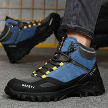 GUYISA 男款鋼頭工作鞋,抗沖擊防刺高筒耐磨戶外建築安全鞋 - 寶藍色 - 查看 7