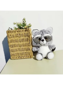 1pc 25cm Or So Cute Grey Racoon Plush Toy Animal Doll With Big Tail - Grey - View 3