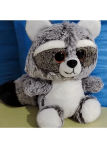 1pc 25cm Or So Cute Grey Racoon Plush Toy Animal Doll With Big Tail - Grey - View 2