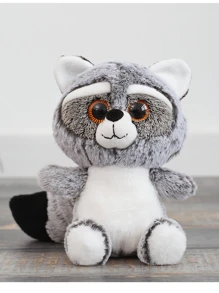 1pc 25cm Or So Cute Grey Racoon Plush Toy Animal Doll With Big Tail - Grey - View 1