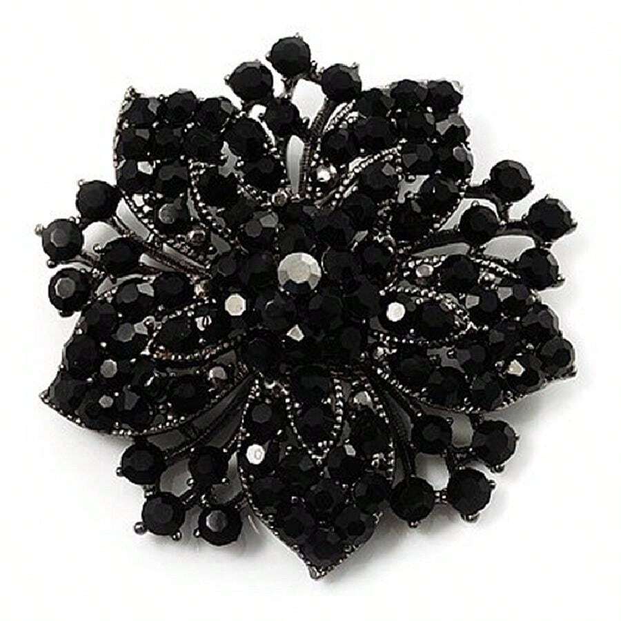 1pc Elegant Zinc Alloy Rhinestone Crystal Starfish Brooch, Christmas, Halloween, Valentine's Day Gift, High-End Apparel Accessory - Multicolor - View 1