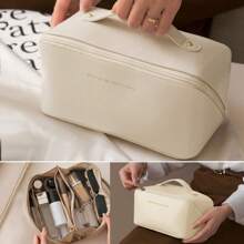 Portable Makeup Brush Bag Handheld Cosmetic Case Travel Toiletry Organizer - Beige - View 12
