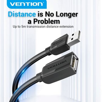 Vention Usb 延長線,usb 2.0 母對公延長線,高速數據傳輸,適用於滑鼠、usb鍵盤、閃存盤、硬盤、相機、印表機等設備