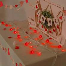 1入組led愛心藤蔓燈,非常適合情人節求婚、假日派對、室內浪漫暖色場景裝飾,樹燈 - 紅色 - 查看 4