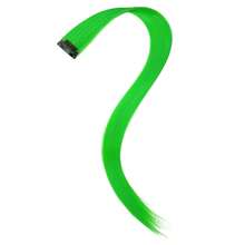 6pcs Colorful Clip-In Hair Extensions, Party Highlights, 20 Inch Green Straight Hair Extensions, Clip-In Synthetic Wigs, Suitable For Halloween Costume, Christmas, New Year Gift, Women (Green) - Green - View 9