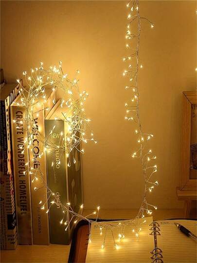 1 Pieza De Luces De Hadas Led Cálidas De Color Blanco Alimentadas Por Usb Con 8 Modos Y Control Remoto, Adecuado Para La Decoración Interior Del Dormitorio, Bodas, Fiestas Y Patios