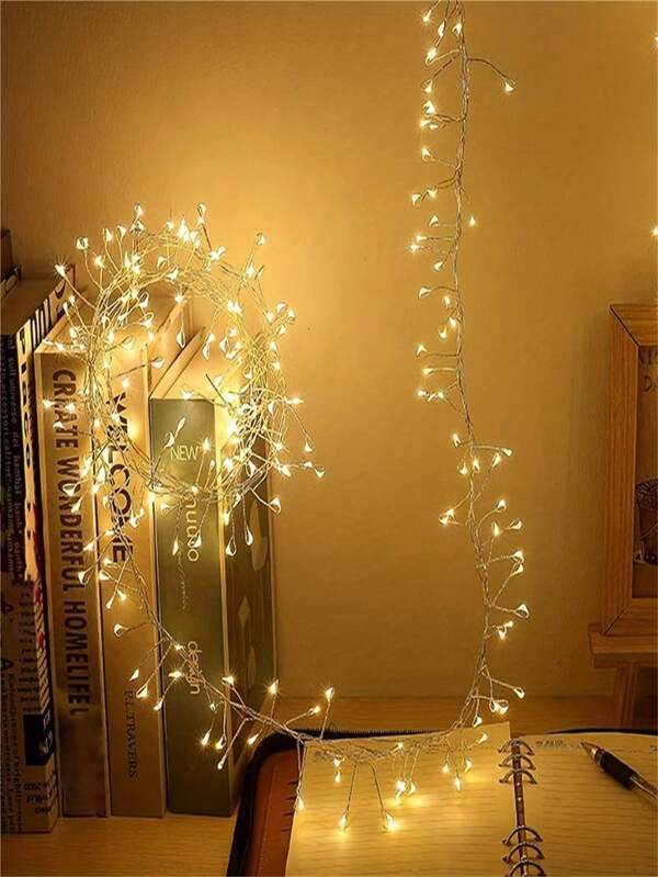 1pc Usb Powered Warm White Led String Light With 8 Modes And Remote Control, Suitable For Indoor Bedroom, Wedding, Party And Courtyard Decoration