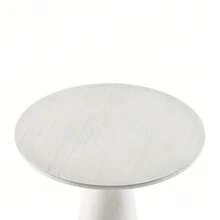 COZAYH 小型柱形檯面邊桌，圓形農家馬提尼桌，木製植物架，用於小型起居室，胡桃色，黑色，白色 - 光滑錐體底座白色 - 查看 11