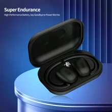 R23 無線耳機,bt5.3超輕量級耳塞,ipx5 防水入耳式跑步耳機,60ms低延遲,6-8小時播放時間運動耳塞,帶200mah數字顯示充電盒,適用於手機和筆記型電腦（黑色） - 黑色 - 查看 6
