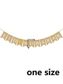 1Pc Festive Party Bunting Banner Themed Decoration, Pennant Flags, Home Decor For Special Occasions, Party Supplies, Ideal Gift For Celebrations And Festive Decor,Home Decor ,Room Decor,Wall Decor - Apricot - View 2