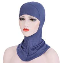 Z.H.A 1pc Solid Color Modal Turban Hat Thin Breathable Full Head Cover Scarf Cap Simple Under Scarf Cap Soft Cozy Elastic Bonnet Wrap Bonnet Hair Bonnet Turban - Multicolor - View 5