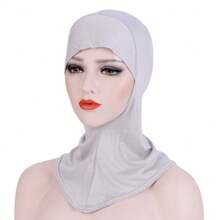 Z.H.A 1pc Solid Color Modal Turban Hat Thin Breathable Full Head Cover Scarf Cap Simple Under Scarf Cap Soft Cozy Elastic Bonnet Wrap Bonnet Hair Bonnet Turban - Multicolor - View 6