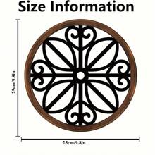 3 paquetes de decoración de pared rústica, arte de pared redondo geométrico con marco de madera, decoración colgante de estilo campestre para el hogar, apartamento, dormitorio, sala de estar, dormitorio, decoración de pared colgante rústica redonda, decoración del hogar, decoración de habitación, decoración de pared - Marrón - Ver 4