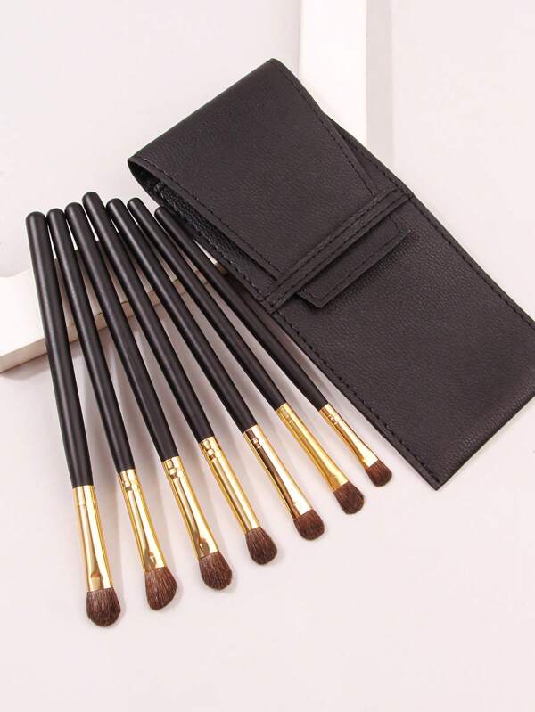 7支装高品质木柄眼部化妆刷套装，含化妆包，实用面部化妆刷，化妆刷套装，化妆刷套装，化妆刷套装，全套化妆工具，化妆刷套装，全套化妆工具，化妆刷套装，化妆刷套装，化妆礼品套装，赠品，专业化妆刷，全套化妆工具