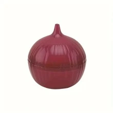 1 Pieza Recipiente De Almacenamiento De Cebolla, Caja De Conservación De Alimentos En Forma De Cebolla Clásica Para Mantener Los Alimentos Frescos - Morado - Ver 1