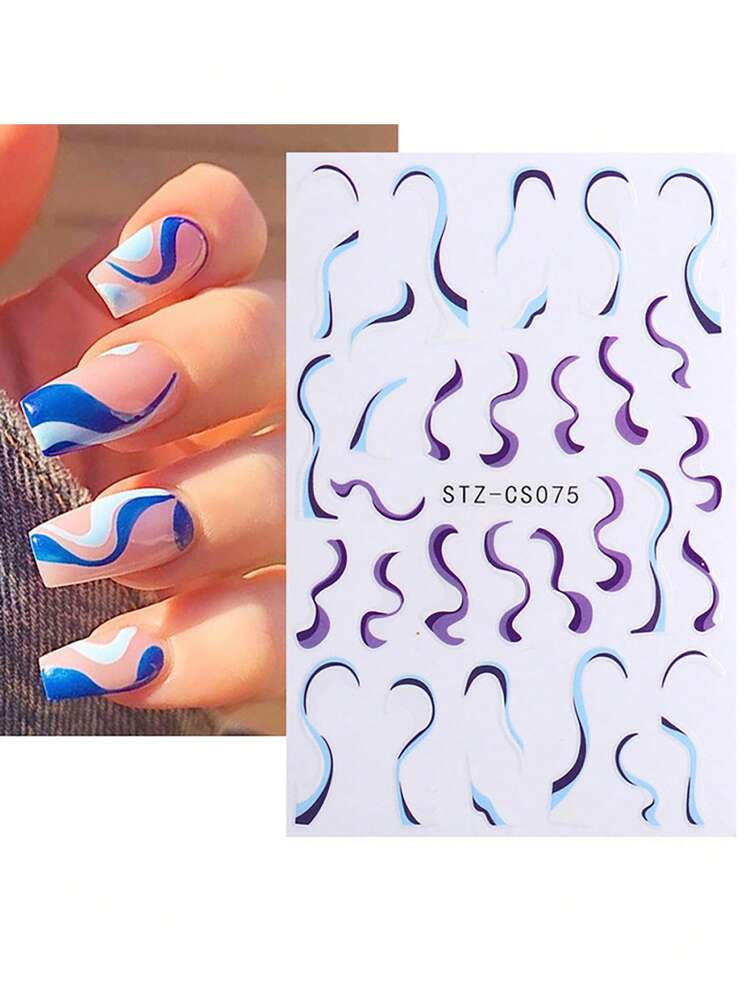 Beauty Showme Multi-Color Striped Design Fashionable Nail Art Stickers - Follow Your Heart - View 10