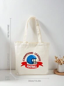 1 件儿童手提包帆布包节日礼品包购物袋学生书包方形包多功能轻便便携日常糖果收纳袋旅行度假户外儿童礼物纯色帆布图案可爱时尚休闲包适合学生中学生返校用品旅行配件 - 白色 - 查看 2