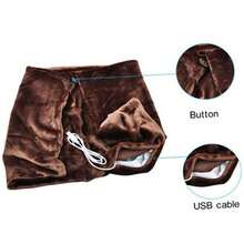 Electric Heated Blanket Warm Throw Poncho Wrap Blanket USB Heated Shawl Portable - Coffee Brown - View 5