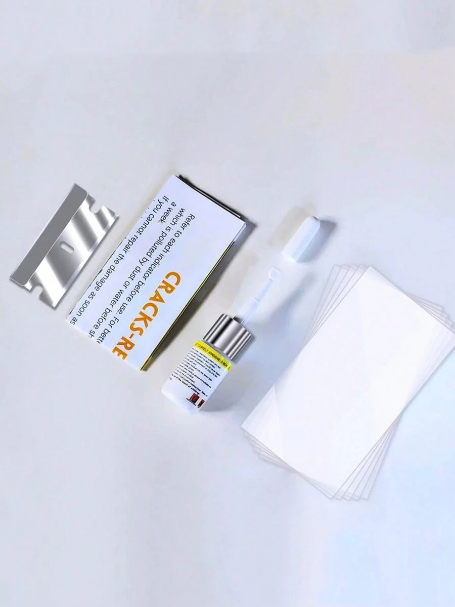 汽車擋風玻璃修復套裝,包含裂縫修復樹脂(1支)及三件工具(每套3件) - 白色 - 查看 1