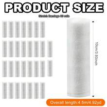 30捆高級紗布繃帶捆,10 * 4.5米醫用紗布彈性繃帶捆,符合繃帶拉伸繃帶捆,可用於包紮各種傷口和急救包 - 白色 - 查看 2