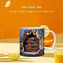 1入書架設計陶瓷杯,創意多功能節省空間杯子,書蟲咖啡杯禮物 - 陶瓷馬克杯 - 查看 8