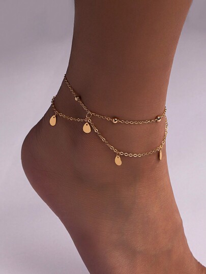 A Simple And Fashionable Water Droplet Handmade Chain With Tassels And A Small Fragrant Style Anklet