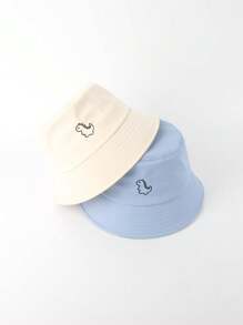 2入組女式簡約時尚恐龍刺繡漁夫帽,適合春秋季節,適用於情侶們及日常旅行戶外休閒運動 - 彩色 - 查看 14