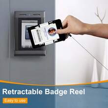 Badge Holder With Retractable Reel, Funny Fun ID Name Tag Work Badge Clip Heavy Duty Vertical Card Protector For Work Office Nurse Medical Student Teacher Women Men - Black and White - View 6