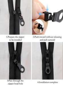 Detachable Zipper Head, Universal Zipper Head Accessories ForCoat Shoes Boots, Metal Pull Lock Pendant Pull - Multicolor - View 3