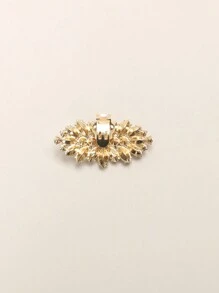 2 pièces Clips de chaussure en alliage de verre strass dorés étincelants, design géométrique 3D DIY pour talons hauts de femme, vêtements et accessoires de mode, cadeau élégant pour dames pour fête et événement