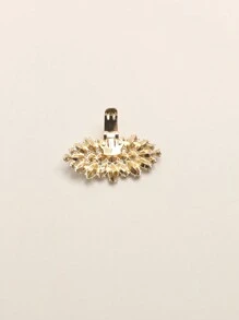 2 pièces Clips de chaussure en alliage de verre strass dorés étincelants, design géométrique 3D DIY pour talons hauts de femme, vêtements et accessoires de mode, cadeau élégant pour dames pour fête et événement