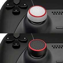 4PCS Replacement Silicone Analog Controller Joystick Luminous Thumb Stick Grips Caps Cover Compatible With PS4 PS3 PS2 One/360 Game Controller - Transparent Black - View 3
