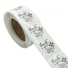 500pcs/Roll Heart Shaped Thank You Stickers, Party Wedding Favor Decoration Stickers,School Supplies,Back To School