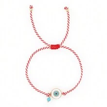1PC Tradition Martis Series 2026 New Delicate Alloy Evil Eyes Synthetic Turquoise Bead Greek March Bracelets For Women Gift - Multicolor - View 9