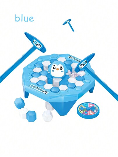 Mini Juego Save Penguin On Ice Trampa De Pingüinos De Tamaño Pequeño Activar El Hielo Fiesta Familiar Romper El Hielo Mesa De Rompecabezas Para Niños Bloque De Golpe, Regalos De Cumpleaños De Navidad Para Niños O Niñas, Regalo De Relleno De Calcetines Navideños (azul)